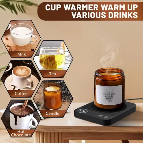 Miniatura 4 de Calentador de taza, calentador de café eléctrico con 3 ajustes de temperatura, calentador de taza de café de apagado automático de 2 a 12 horas