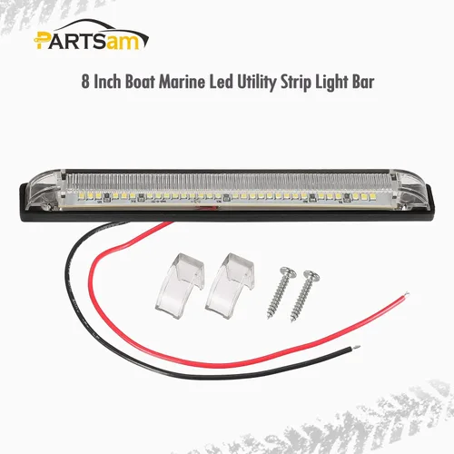 Miniatura 2 de Partsam – Tira de luces utilitarias, 18 diodos ledes, impermeable, color blanco, de 4 x 8 pulgadas, 12 V, universal