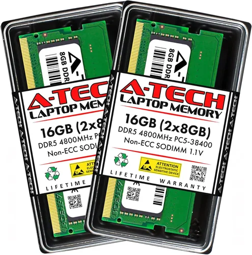 A-Tech Kit de 16 GB (2 x 8 GB) RAM compatible con portátiles Acer Nitro 5 para juegos | DDR5 4800MHz PC5-38400 SODIMM 1.1V 262 pines no ECC