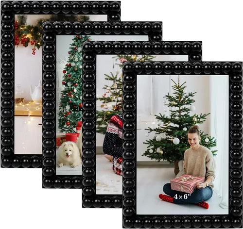 Miniatura 14 de 3 marcos de fotos plegables con bisagras de 4 x 6 y 5 x 7 pulgadas, múltiples marcos de fotos de madera para escritorio con paspartú para mesa