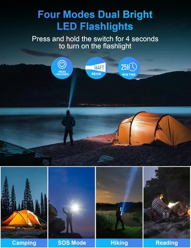 Miniatura 6 de Cargador Solar Power Bank, PD 20W Carga Rápida Batería Externa, 40000mAh Cargador de Teléfono Portátil con 4 Cables Integrados con Linternas
