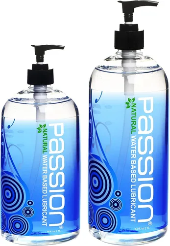 Passion Lube Lubricante Personal Natural a Base de Agua Paquete de Valor, Paquete de 16 Fl Oz y 34 Fl Oz - Fórmula Premium, No Pegajosa, Fácil de