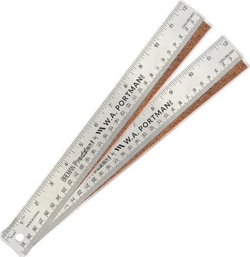 Miniatura 8 de Regla de metal de 12 pulgadas de Breman Precision con respaldo de corcho – Regla de borde recto de acero inoxidable, flexible, antideslizante