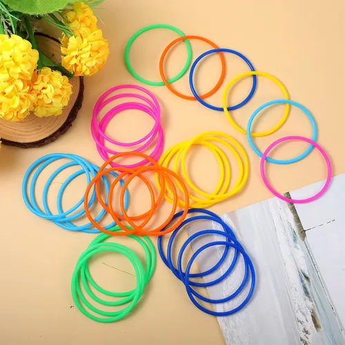 Miniatura 3 de 30 pulseras de gelatina, pulseras retro de neón de los años 80, pulseras de silicona colorida para adultos de los 80 recuerdos de fiesta (6 colores)