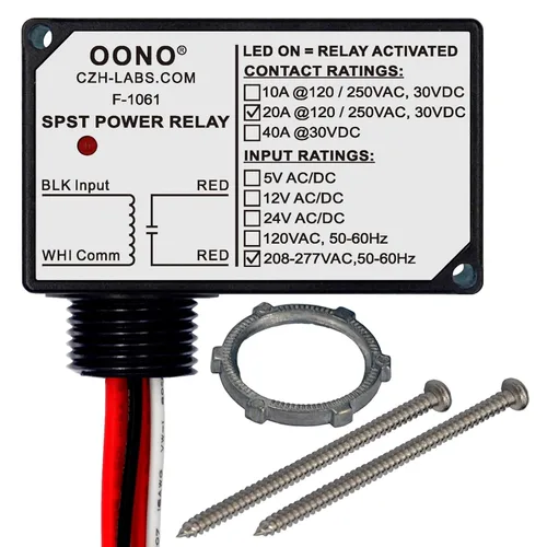 Miniatura 8 de Módulo de relé de potencia AC/DC 12V SPST 20Amp 250Vac/30Vdc, carcasa de plástico y precableado