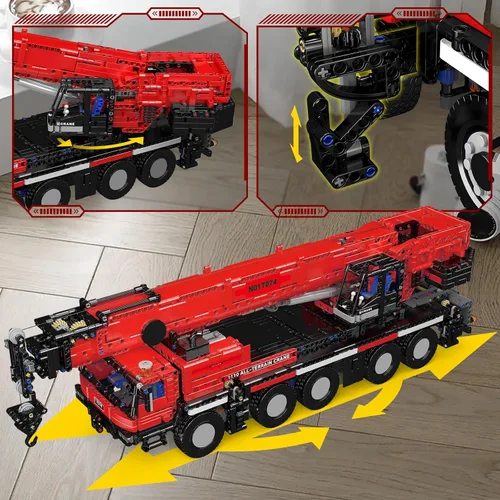 Miniatura 4 de Mould King 17074 Engineering LTM Crane: Modelos de máquina de grúa de construcción con control remoto todo terreno perfectos para entusiastas