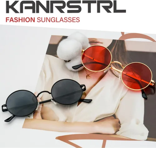 Miniatura 67 de KANASTAL Gafas de sol redondas polarizadas para mujeres y hombres, estilo hippie con protección UV400