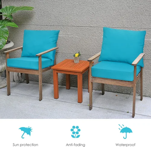 Miniatura 4 de Giantex Juego de cojines de patio con almohada, cojín de asiento profundo y respaldo, almohadillas para sillas de exterior con lazos, reemplazo