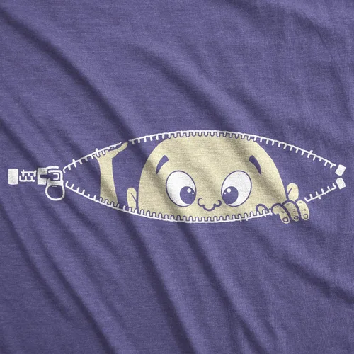 Miniatura 3 de Remera para futura mamá, con diseño simpático de bebé asomándose. Remera simpática para futura mamá.