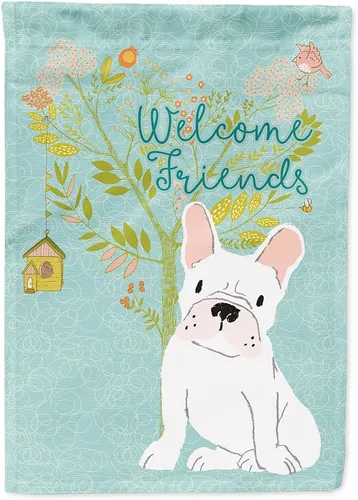 Miniatura 84 de Caroline's Treasures BB7594GF Bandera de jardín de Husky siberiano con texto en inglés "Welcome Friends" - Bandera decorativa para patio exterior