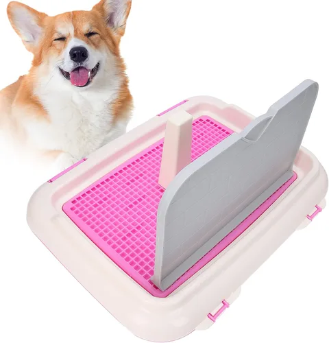 Miniatura 8 de Bandeja para orinal para perros para interiores, soporte para almohadilla de caniche en miniatura, orinal de plástico antideslizante para perros