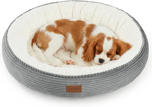 Miniatura 38 de Love's cabin Cama redonda acolchada para gatos y perros, cama para mascotas de 20 pulgadas para gatos o perros pequeños, parte inferior Violeta