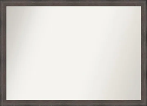 Miniatura 278 de Amanti Art Espejo de pared personalizado no biselado (24 x 27 pulgadas), marco estrecho de nogal chipre - varios tamaños personalizados - Espejo