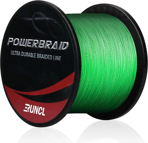 Miniatura 7 de RUNCL PowerBraid Línea de Pesca 4/8/9 Hebras, Línea de Pesca Trenzada 300/500/1000 Yardas - Tecnología de Tejido Sin Costuras, Tecnología de Verde