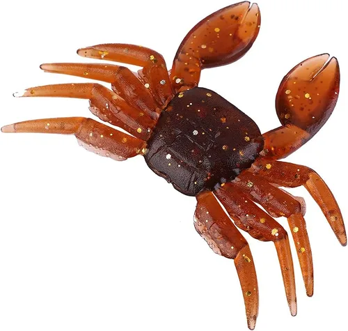 OUKENS Señuelos de pesca, 10 piezas de plástico artificial 3D simulación cangrejo cebo suave para agua dulce y salada