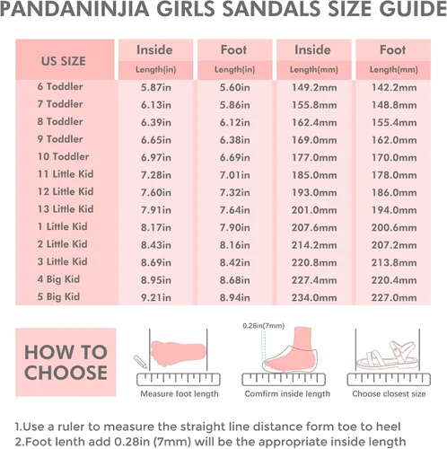Miniatura 6 de PANDANINJIA Mona - Sandalias planas para niñas pequeñas y pequeñas para niños, bonitas sandalias de vestir con punta abierta, zapatos de verano
