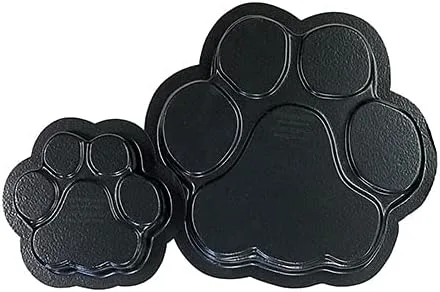 AUTUMN USA - Juego de 2 moldes de piedra escalonada con estampado de patas de perro y gato para decoración de jardín antideslizante