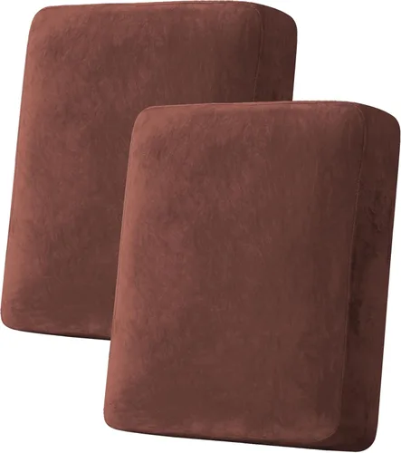 Miniatura 67 de H.VERSAILTEX - Funda de terciopelo elástica y afelpada para protección de cojines de sofá biplaza, silla o sofá, 2 piezas, tamaño grande, color gris