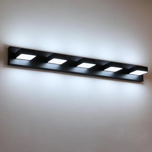 Miniatura 12 de Lámparas LED modernas de 2 luces LED para tocador de baño (15.5 pulgadas, blanco frío 6000 K), accesorios de iluminación de pared de baño