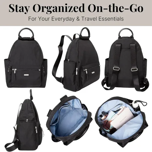 Miniatura 6 de Baggallini Mochila todo el día para mujer con pulsera de teléfono RFID, Negro, talla única