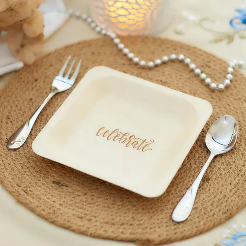 Miniatura 7 de Platos desechables para fiestas - Alternativa rústica y compostable a los platos de plástico para fiestas de cumpleaños, catering y eventos