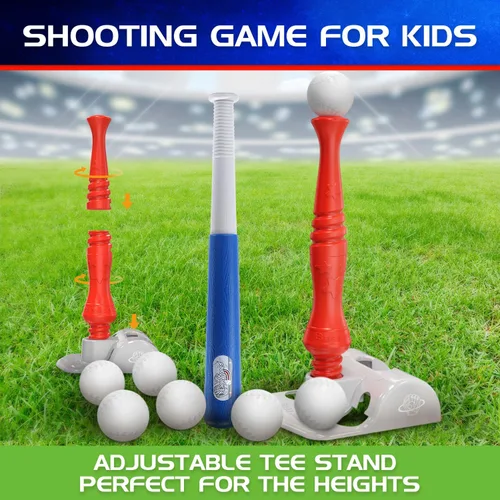 Miniatura 2 de EagleStone Juego de T-Ball para niños de 3-5, 5-8 años, juego de Tee Ball para niños pequeños, juguete de béisbol al aire libre incluye 6 bolas