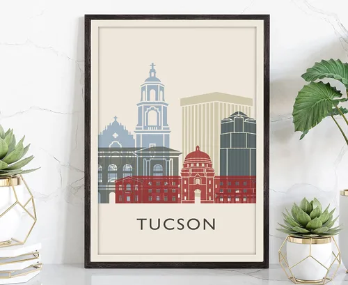 Miniatura 31 de Póster de horizonte de San Antonio, impresión de paisaje urbano y monumento, arte de pared para el hogar, decoración de pared de oficina, 12 x 18