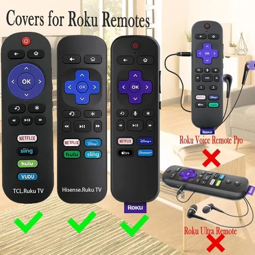 Miniatura 5 de Funda para TCL Roku TV RC280 Remoto, cubierta de batería para Hisense Roku Remoto Reemplazo de Silicona Universal Funda Piel Brillante