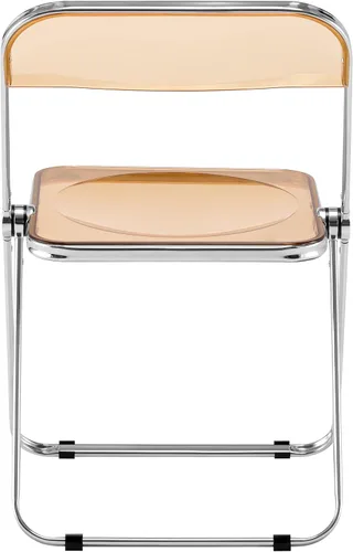 Miniatura 9 de LeisureMod Lawrence - Silla plegable de acrílico transparente moderna con marco de metal, asiento transparente que ahorra espacio para comedor