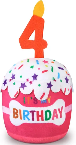 Miniatura 38 de Dansydaisy Accesorios de juguete de pastel de cumpleaños para perros, regalos para niñas y niños, juguete de peluche chirriante para decoración