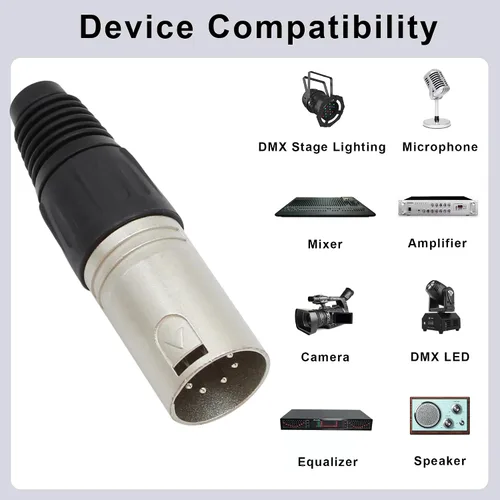 Miniatura 3 de Conector de cable XLR de 4 pines XLR de 4 pines, conector hembra de conector de micrófono, adaptador de audio para micrófono, paquete de 4