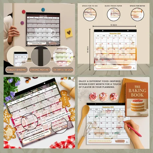 Miniatura 3 de StriveZen - Calendario de nevera 2024 2025 por StriveZen, magnético, mensual de 10 x 10 pulgadas, académico, refrigerador, escritorio, regalo