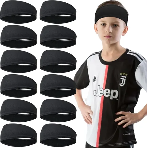 Miniatura 9 de JOYOYO Diademas deportivas transpirables para niños y niñas que absorben la humedad, banda elástica para el pelo para niños pequeños y adolescentes