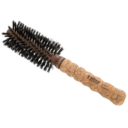 Ibiza Hair Cepillo redondo de cerdas de jabalí (G3-2.165 in) | Cerdas de nailon híbridas de jabalí y fibra de carbono con mango de corcho | Ideal
