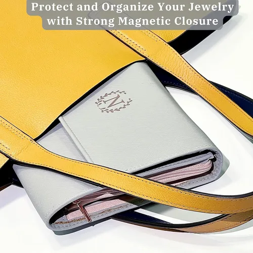 Miniatura 6 de COSMIYA Joyero de viaje personalizado con inicial, regalos personalizados con monograma para mujeres, regalos de propuesta de dama de honor