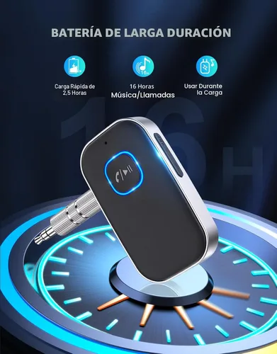 Miniatura 6 de COMSOON - Receptor Bluetooth 5.0 para auto, adaptador de auxiliar con cancelación de ruido, receptor de música para estéreo, audífonos con cable