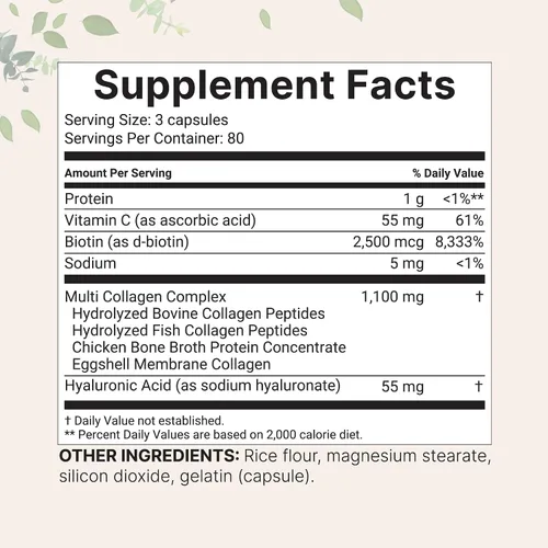 Miniatura 6 de Micro Ingredients Vitamina D3 10000 iu + K2 200 mcg de aceite de coco cápsulas blandas y complejo de colágeno múltiple para mujeres, paquete de 2