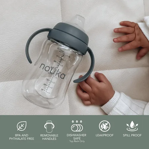 Miniatura 3 de Nouka Soft Spout Tritan - Vaso para sorber A prueba de fugas y fácil agarre Asas extraíbles Bloom