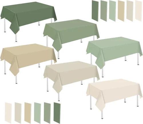 Miniatura 9 de Whaline 24 piezas de mantel azul de invierno de plástico, 6 gradientes de azul, mantel rectangular impermeable para decoración de boda de verano