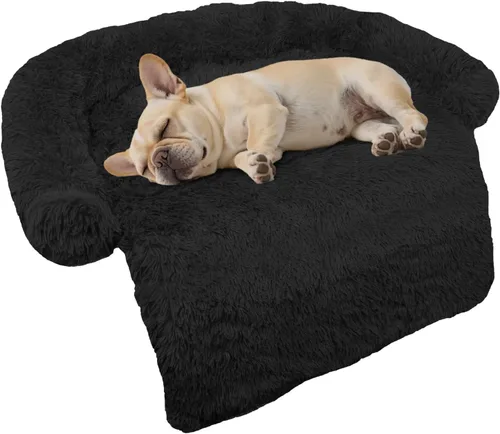 Miniatura 14 de Cama calmante para perro, tapete de felpa esponjoso para perros con protector de muebles con funda extraíble lavable para perros y gatos grandes