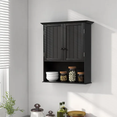 Miniatura 2 de Gabinetes de medicina de montaje en pared de 28 pulgadas de alto x 23.5 pulgadas de ancho con estante ajustable y 2 puertas para baño y sala de estar