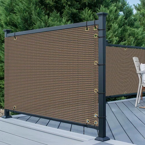 Miniatura 7 de TANG Valla de privacidad de balcón de 0 2.5 x 10 pies para barandilla de cubierta de apartamento, bloque resistente de 200 GSM, cubierta de cercado