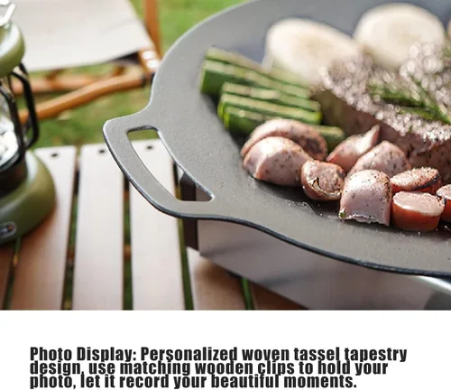 Miniatura 5 de Sartén para barbacoa, sartén coreana para barbacoa, bandeja redonda antiadherente de hierro fundido para panqueques de cerdo al aire libre (14.2 in)