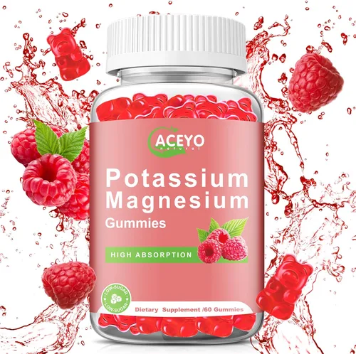 Miniatura 7 de Paquete de 2 gomitas de potasio y magnesio para adultos y niños, de alta absorción, calambres en las piernas, salud muscular y cardíaca, salud