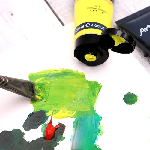 Miniatura 5 de Artecho - Pintura acrílica blanco titanio (120 ml / 4.05 oz), tubos de pintura para manualidades artísticas sobre lienzo, piedra, roca, madera