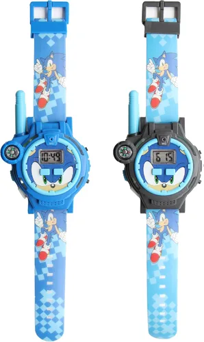 Accutime Sonic Walkie Talkie Blue - Reloj digital educativo para niños, juego de 2 juguetes con correa multicolor para niñas, niños, niños pequeños,