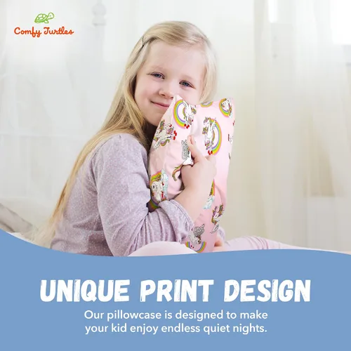 Miniatura 3 de Funda de almohada para niños pequeños 13 x 18 algodón unicornio almohadas para niñas, fundas de almohada pequeñas para almohadas de viaje, funda