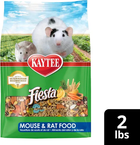 Miniatura 12 de Comida para ratones y ratas Kaytee Fiesta, mezcla nutritiva y divertida, apoya la salud dental y la digestión, 2 libras