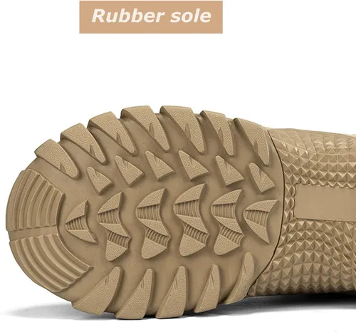 Miniatura 6 de Kervaky Botas tácticas militares para hombre, botas de trabajo, botas de combate, botas de desierto, botas de senderismo, botas de cuero, botas