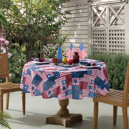 Miniatura 7 de Newbridge Servilletas de tela con bandera patriótica roja, blanca y azul, juego de 8 Americana, Interior Exterior, Resistente a las Manchas, Rojo